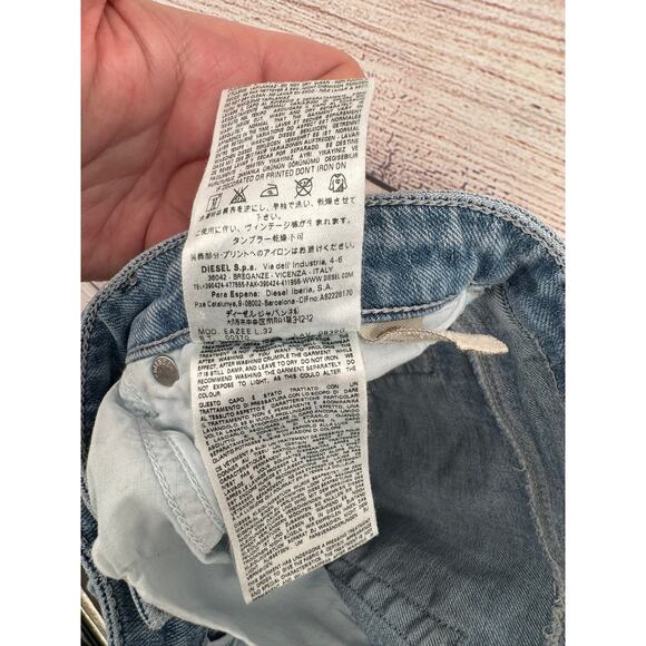 Diesel Eazee Relaxed Boyfriend Low Waist Jeans Womens 27x32 Blue Light Wash - Picture 10 of 12